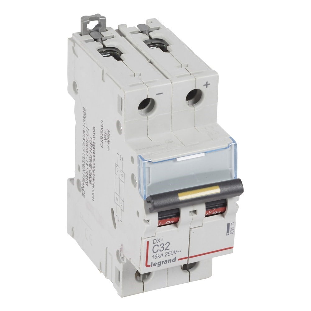 LEGRAND 409573Legrand DX3 DC Otomatik Sigortalar - C tipi - 2 kutup korumalı - Çalışma gerilimi 12V-500V DC - In(A) 50Legrand DX3 DC Otomatik Sigortalar - C tipi - 2 kutup{ubercoelektromarket}