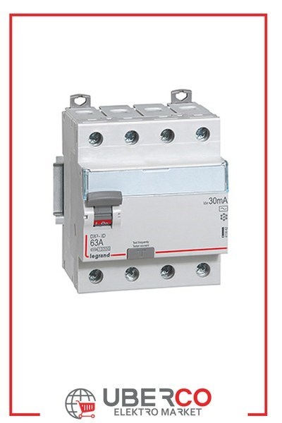 LEGRAND 411662Legrand DX3 Kaçak Akım Koruma Anahtarı - AC tipi - 30 mA - 4 kutup - In(A) 63Legrand DX3 Kaçak Akım Koruma Anahtarı - AC tipi - 30 mA - 4{ubercoelektromarket}