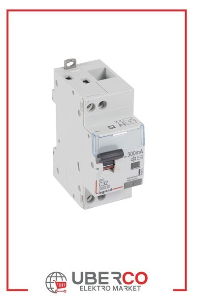LEGRAND 410824Legrand DX3 Kaçak Akım Korumalı Otomatik Sigorta - AC tipi - C Tipi - Hassasiyet 300 mA - 1 kutup + nötr - In(A) 32Legrand DX3 Kaçak Akım Korumalı Otomatik Sigorta - AC tipi{ubercoelektromarket}