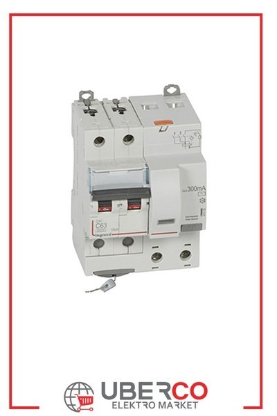 LEGRAND 411178Legrand DX3 Kaçak Akım Korumalı Otomatik Sigorta - AC tipi - C Tipi - Hassasiyet 300 mA - 2 kutup - In(A) 63Legrand DX3 Kaçak Akım Korumalı Otomatik Sigorta - AC tipi{ubercoelektromarket}