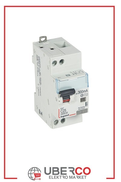 LEGRAND 410823Legrand DX3 Kaçak Akım Korumalı Otomatik Sigorta - AC tipi - C Tipi - Hassasiyet 300 mA - 1 kutup + nötr - In(A) 25Legrand DX3 Kaçak Akım Korumalı Otomatik Sigorta - AC tipi{ubercoelektromarket}