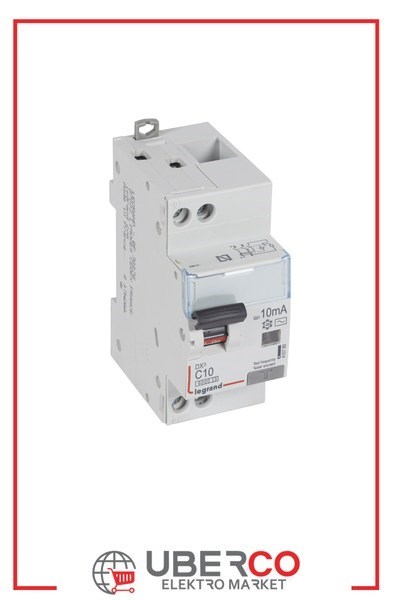LEGRAND 410780Legrand DX3 Kaçak Akım Korumalı Otomatik Sigorta - AC tipi - C Tipi - Hassasiyet 10 mA - 1 kutup + nötr - In(A) 10Legrand DX3 Kaçak Akım Korumalı Otomatik Sigorta - AC tipi{ubercoelektromarket}