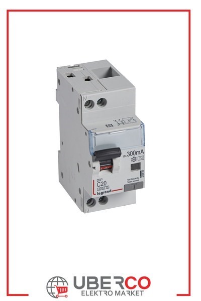 LEGRAND 410822Legrand DX3 Kaçak Akım Korumalı Otomatik Sigorta - AC tipi - C Tipi - Hassasiyet 300 mA - 1 kutup + nötr - In(A) 20Legrand DX3 Kaçak Akım Korumalı Otomatik Sigorta - AC tipi{ubercoelektromarket}