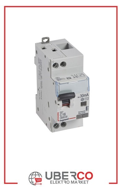 LEGRAND 410793Legrand DX3 Kaçak Akım Korumalı Otomatik Sigorta - AC tipi - C Tipi - Hassasiyet 30 mA - 1 kutup + nötr - In(A) 16Legrand DX3 Kaçak Akım Korumalı Otomatik Sigorta - AC tipi{ubercoelektromarket}