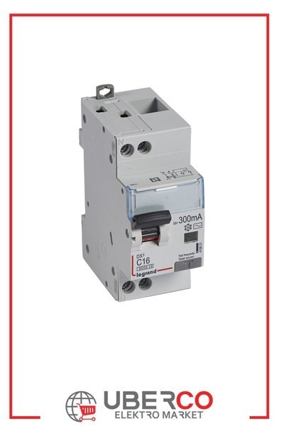 LEGRAND 410821Legrand DX3 Kaçak Akım Korumalı Otomatik Sigorta - AC tipi - C Tipi - Hassasiyet 300 mA - 1 kutup + nötr - In(A) 16Legrand DX3 Kaçak Akım Korumalı Otomatik Sigorta - AC tipi{ubercoelektromarket}