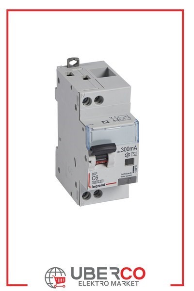 LEGRAND 410819Legrand DX3 Kaçak Akım Korumalı Otomatik Sigorta - AC tipi - C Tipi - Hassasiyet 300 mA - 1 kutup + nötr - In(A) 6Legrand DX3 Kaçak Akım Korumalı Otomatik Sigorta - AC tipi{ubercoelektromarket}