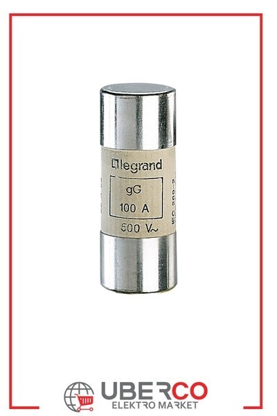 LEGRAND 015396Legrand Endüstriyel Kartuş gG (Hızlı Tip) - 22x58 - 100A 500V~ - GöstergesizLegrand Endüstriyel Kartuş gG (Hızlı Tip) - 22x58 - 100A{ubercoelektromarket}