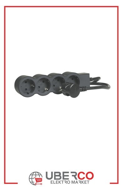LEGRAND 694562Legrand STANDART GRUP PRİZLER, 16 A, 3680 W, 4 X 2P+E ÇIKIŞLI, 3 X 1,5 mm2 KESİTLİ 3m UZUNLUKTA KABLO, SİYAH/KOLegrand Grup Priz Standart Seri - Dörtlü Çocuk Korumalı{ubercoelektromarket}