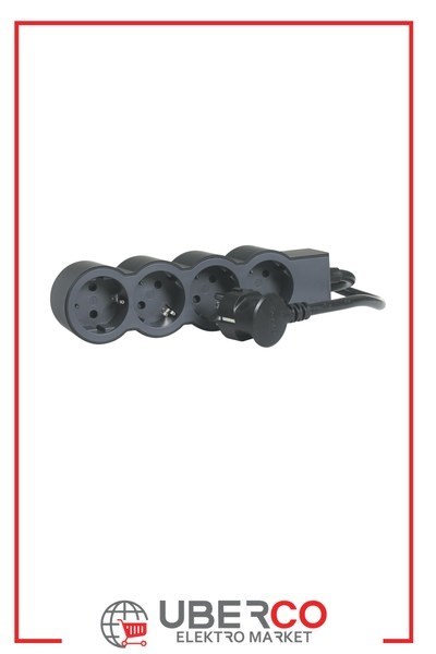 LEGRAND 694553Legrand STANDART GRUP PRİZLER, 16 A, 3680 W, 4 X 2P+E ÇIKIŞLI, 3 X 1,5 mm2 KESİTLİ 1,5m UZUNLUKTA KABLO, SİYAH/KLegrand Grup Priz Standart Seri - Dörtlü Çocuk Korumalı{ubercoelektromarket}