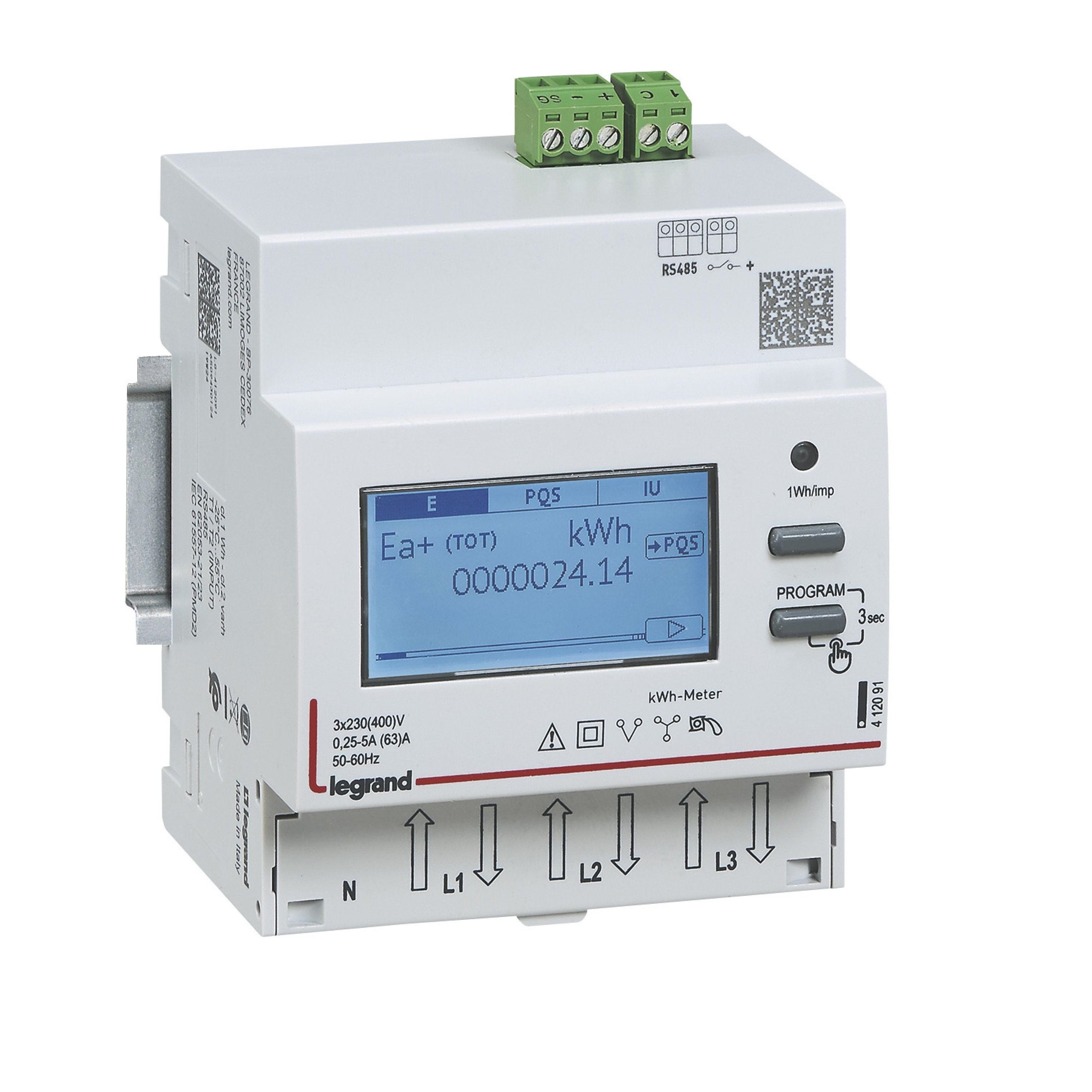 LEGRAND 412093Legrand ENERJI OLCER TRI 63A RS485 MIDLegrand Güç ölçer{ubercoelektromarket}