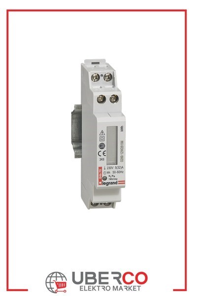 LEGRAND 004670Legrand Ray tipi Direkt bağlantı Tek fazlı sayaç 32A Non-MID 1 modül darbe çıkışlıLegrand Güç ölçer{ubercoelektromarket}