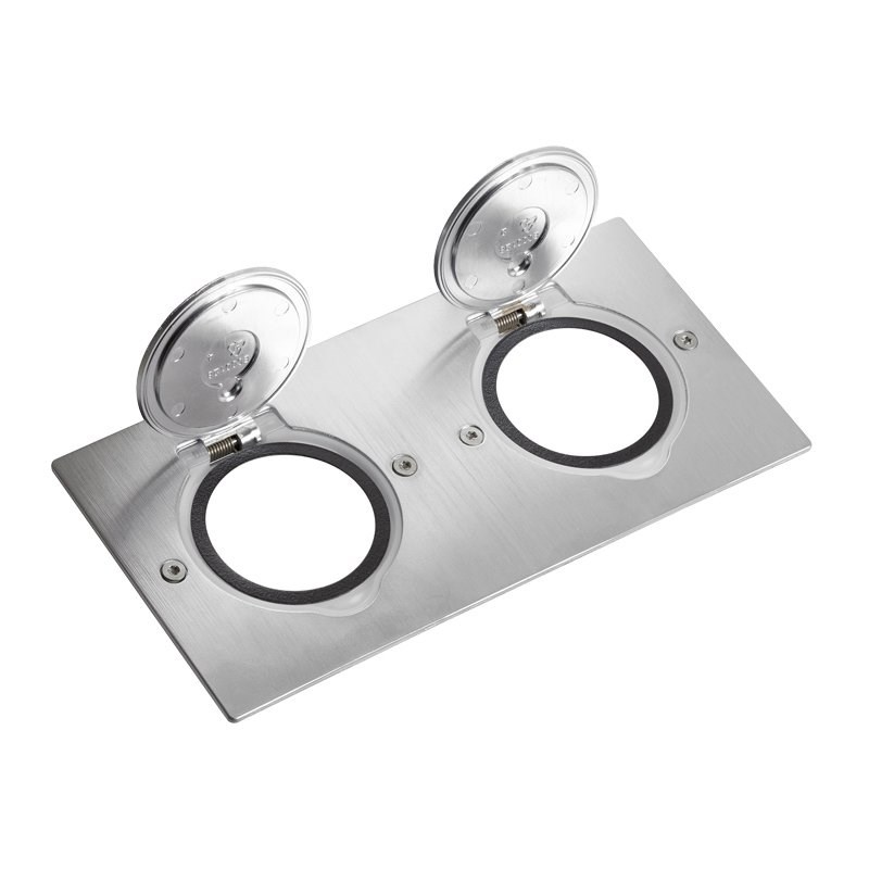 LEGRAND 089702Legrand Paslanmaz çelik IP44 IK08 korumalı donatılabilir ikili dikdörtgen döşeme priziLegrand İkili, dikdörtgen{ubercoelektromarket}