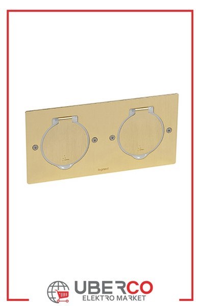 LEGRAND 089712Legrand Bronz IP44 IK08 korumalı donatılabilir ikili dikdörtgen döşeme priziLegrand İkili, dikdörtgen{ubercoelektromarket}