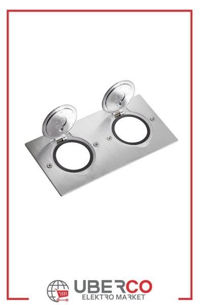 LEGRAND 089702Legrand Paslanmaz çelik IP44 IK08 korumalı donatılabilir ikili dikdörtgen döşeme priziLegrand İkili, dikdörtgen{ubercoelektromarket}