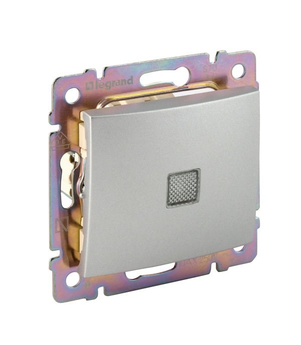 LEGRAND 770126Legrand Valena Işıklı Vavien mekanizma 10 A - 250V - AlüminyumLegrand Işıklı Kumanda Mekanizmaları - Işıklı Vavien{ubercoelektromarket}