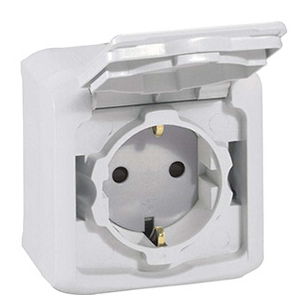 LEGRAND 782393Legrand Forix IP44 serisi sıva üstü çocuk korumalı 16A gri tekli prizLegrand Kapaklı çocuk korumalı topraklı priz - Gri{ubercoelektromarket}