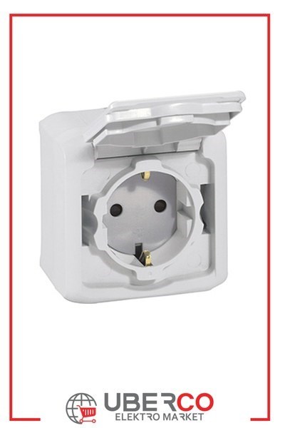 LEGRAND 782393Legrand Forix IP44 serisi sıva üstü çocuk korumalı 16A gri tekli prizLegrand Kapaklı çocuk korumalı topraklı priz - Gri{ubercoelektromarket}
