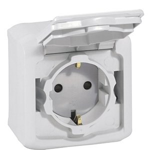 LEGRAND 782393Legrand Forix IP44 serisi sıva üstü çocuk korumalı 16A gri tekli prizLegrand Kapaklı çocuk korumalı topraklı priz - Gri{ubercoelektromarket}
