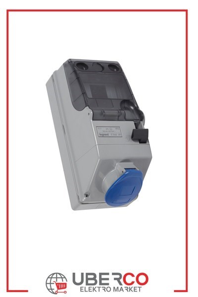 LEGRAND 056649Legrand P17 endüstriyel tip kilitli priz kutusu 200/250V 32A 2P+T IP44Legrand Kilitli priz kutusu 125x280, 230 V, 32A, 2P+T - IP44{ubercoelektromarket}
