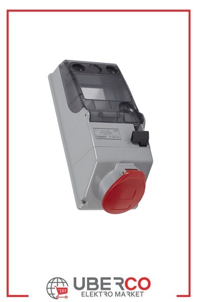 LEGRAND 056654Legrand P17 endüstriyel tip kilitli priz kutusu 200/250V 32A 3P+N+T IP44Legrand Kilitli priz kutusu 125x280, 400 V, 32A, 3P+N+T{ubercoelektromarket}