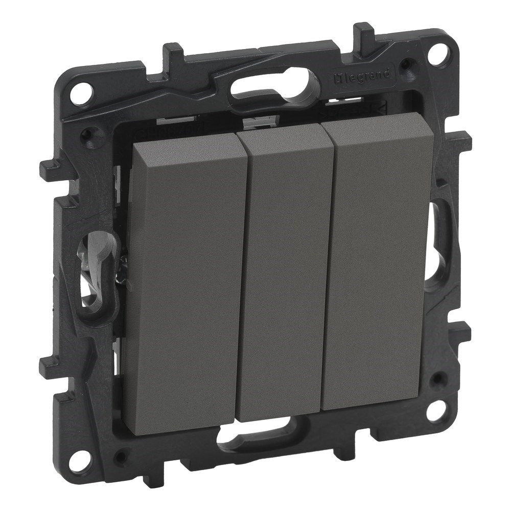 LEGRAND 768803Legrand Kumanda Mekanizmaları - Üçlü anahtar - TitanyumLegrand Kumanda Mekanizmaları - Üçlü anahtar - Titanyum{ubercoelektromarket}