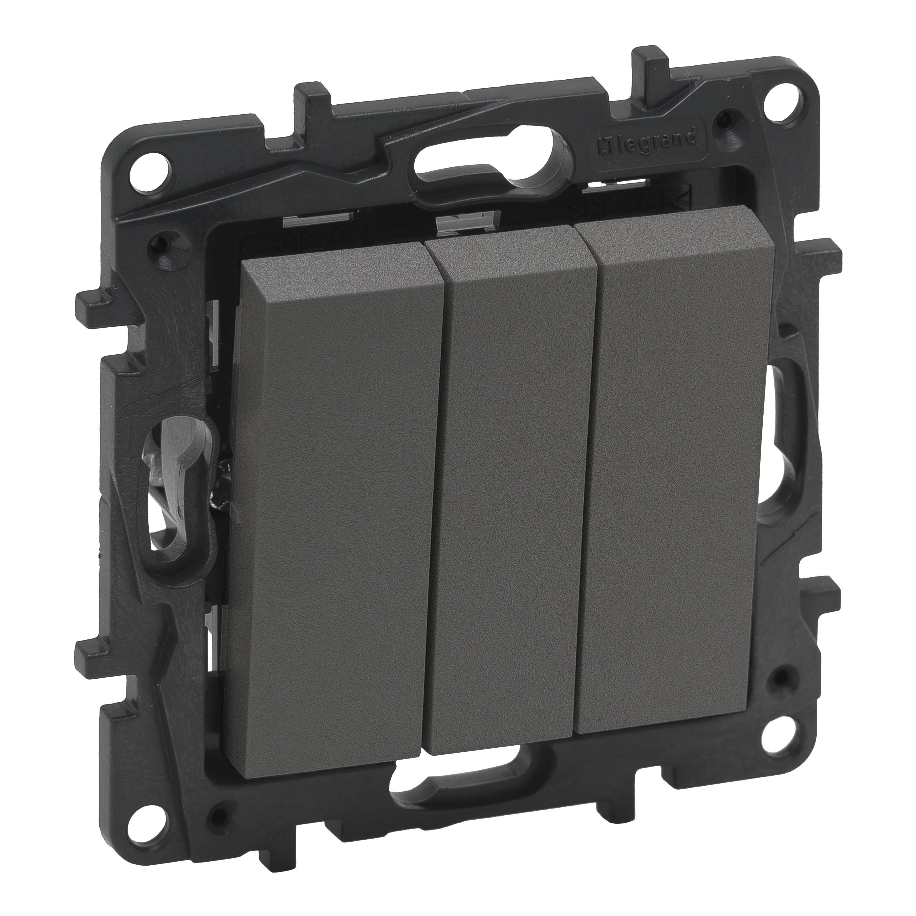 LEGRAND 768803Legrand Kumanda Mekanizmaları - Üçlü anahtar - TitanyumLegrand Kumanda Mekanizmaları - Üçlü anahtar - Titanyum{ubercoelektromarket}