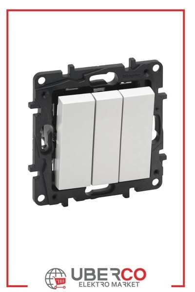 LEGRAND 768103Legrand Kumanda Mekanizmaları - Üçlü anahtar - Beyaz (7 681 03)Legrand Kumanda Mekanizmaları - Üçlü anahtar - Beyaz{ubercoelektromarket}