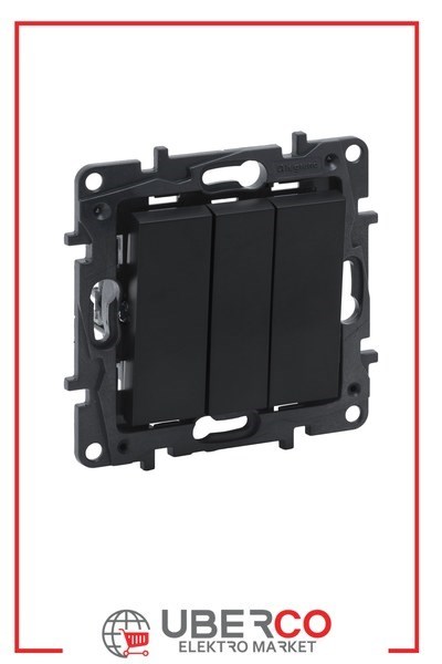 LEGRAND 768603Legrand Kumanda Mekanizmaları - Üçlü anahtar - SiyahLegrand Kumanda Mekanizmaları - Üçlü anahtar - Siyah{ubercoelektromarket}