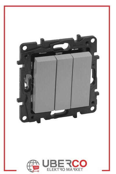 LEGRAND 768203Legrand Kumanda Mekanizmaları - Üçlü anahtar - AlüminyumLegrand Kumanda Mekanizmaları - Üçlü anahtar - Alüminyum{ubercoelektromarket}