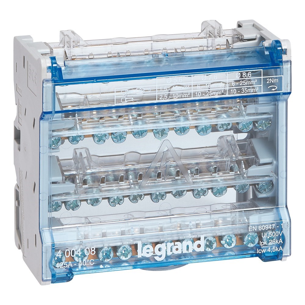 LEGRAND 400408Legrand Monoblok Modüler Dağıtıcı 4 Kutuplu - 125A (6 Modül)Legrand Monoblok Modüler Dağıtıcı 4 Kutuplu - 125A (6 Modül){ubercoelektromarket}