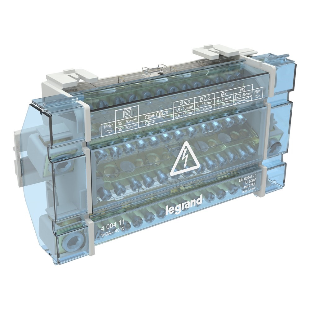 LEGRAND 400411Legrand Monoblok Modüler Dağıtıcı 4 Kutuplu - 160A (10 Modül)Legrand Monoblok Modüler Dağıtıcı 4 Kutuplu - 160A (10{ubercoelektromarket}