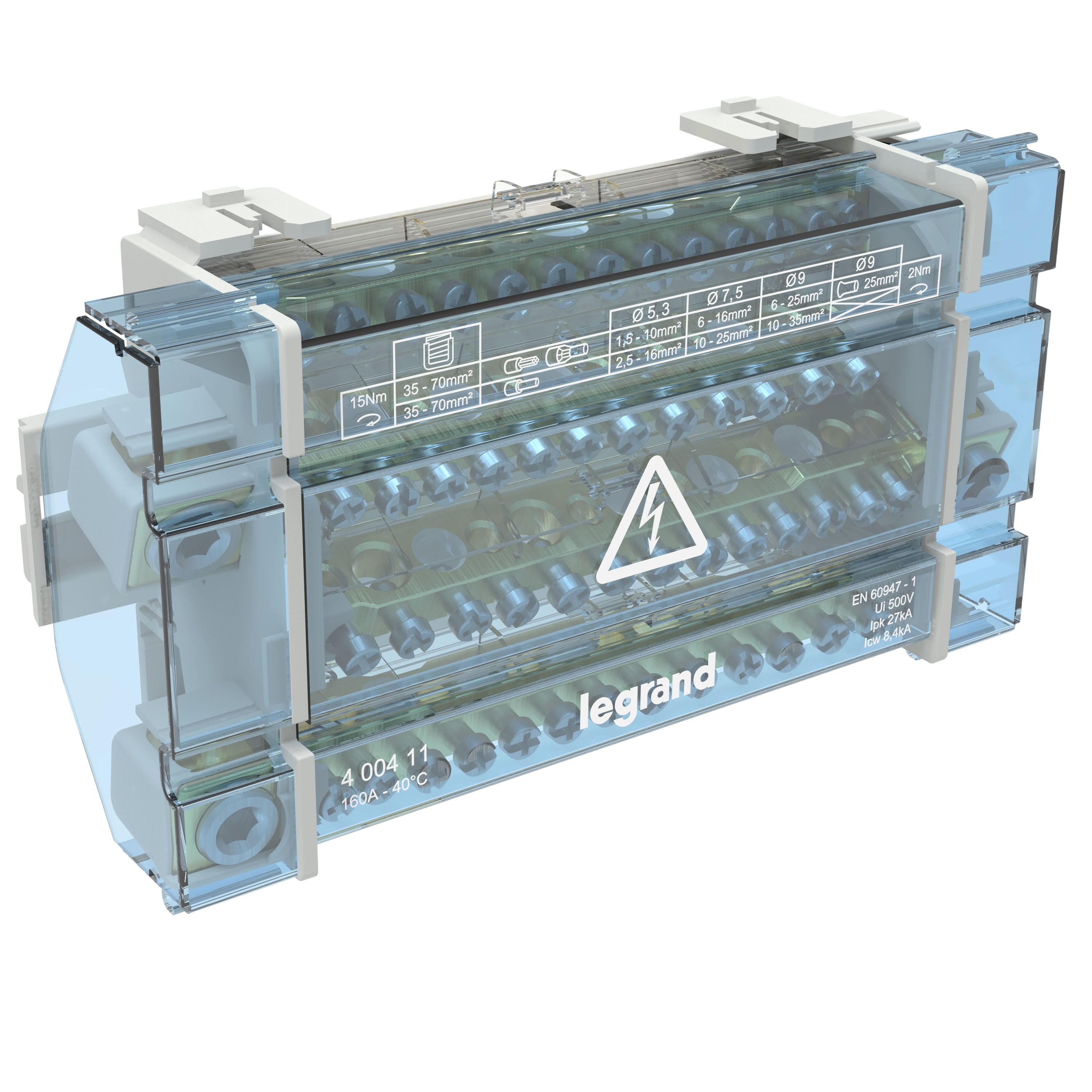 LEGRAND 400411Legrand Monoblok Modüler Dağıtıcı 4 Kutuplu - 160A (10 Modül)Legrand Monoblok Modüler Dağıtıcı 4 Kutuplu - 160A (10{ubercoelektromarket}