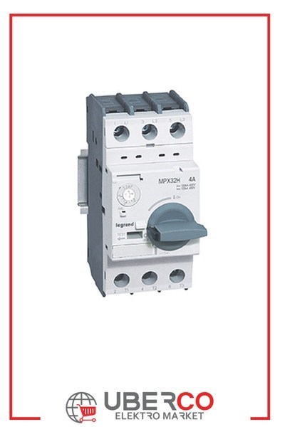 LEGRAND 417327Legrand MPX3 Motor Koruma Şalteri (Termik VE Manyetik Korumalı) - MPX3 32H - In (A): 4 - Ayar sahası: 2.5 - 4 - Icu(kA): 100Legrand MPX3 Motor Koruma Şalteri (Termik VE Manyetik{ubercoelektromarket}