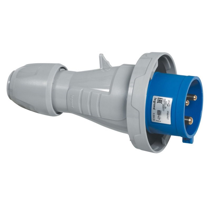 LEGRAND 555324Legrand P17 Tempra Pro düz fiş, 230 V, 16A, 2P+T - IP67Legrand P17 Tempra Pro düz fiş, 230 V, 16A, 2P+T - IP67{ubercoelektromarket}