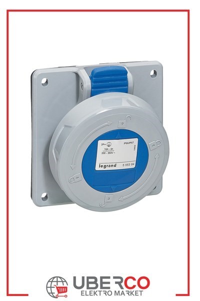 LEGRAND 555484Legrand P17 Tempra Pro eğik makina prizi, 230 V, 32A, 2P+T - IP67Legrand P17 Tempra Pro eğik makina prizi, 230 V, 32A, 2P+T{ubercoelektromarket}