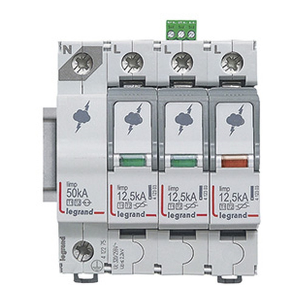 LEGRAND 412275Legrand Parafudr - Ana Dağıtım Pano - T1+T2 - Kutup: 3K+N - I total(kA) 10/350: 50 kA - Up: 1,5kV - Uc: 320V~Legrand Parafudr - Ana Dağıtım Pano - T1+T2 - Kutup: 3K+N{ubercoelektromarket}