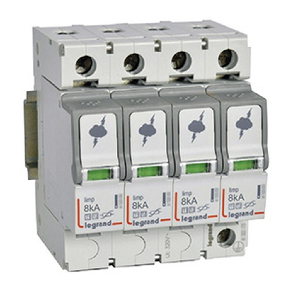 LEGRAND 412253Legrand Parafudr - Ana Dağıtım Pano - T1+T2 - Kutup: 4K - I total(kA) 10/350: 32 kA - Up: 1,5kV - Uc: 320V~Legrand Parafudr - Ana Dağıtım Pano - T1+T2 - Kutup: 4K - I{ubercoelektromarket}