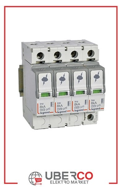 LEGRAND 412253Legrand Parafudr - Ana Dağıtım Pano - T1+T2 - Kutup: 4K - I total(kA) 10/350: 32 kA - Up: 1,5kV - Uc: 320V~Legrand Parafudr - Ana Dağıtım Pano - T1+T2 - Kutup: 4K - I{ubercoelektromarket}