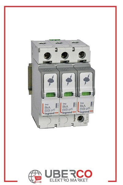 LEGRAND 412252Legrand Parafudr - Ana Dağıtım Pano - T1+T2 - Kutup: 3K - I total(kA) 10/350: 25 kA - Up: 1,5kV - Uc: 320V~Legrand Parafudr - Ana Dağıtım Pano - T1+T2 - Kutup: 3K - I{ubercoelektromarket}