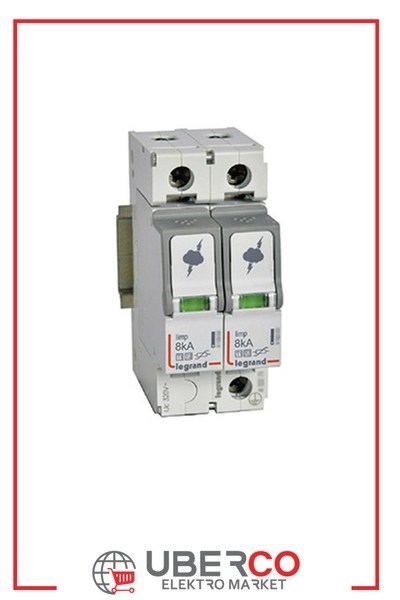 LEGRAND 412251Legrand Parafudr - Ana Dağıtım Pano - T1+T2 - Kutup: 2K - I total(kA) 10/350: 16 kA - Up: 1,5kV - Uc: 320V~Legrand Parafudr - Ana Dağıtım Pano - T1+T2 - Kutup: 2K - I{ubercoelektromarket}