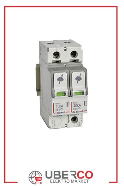 LEGRAND 412241Legrand Parafudr - Sayaç Sonrası Kullanım İçin - T2 - Kutup: 2K - Imax(kA) 8/20: 40 kA - Up: 1,7kV - Uc: 320V~Legrand Parafudr - Sayaç Sonrası Kullanım İçin - T2{ubercoelektromarket}