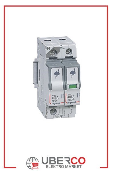 LEGRAND 412244Legrand Parafudr - Sayaç Sonrası Kullanım İçin - T2 - Kutup: 1K+N - Imax(kA) 8/20: 40 kA - Up: 1,7kV - Uc: 320V~Legrand Parafudr - Sayaç Sonrası Kullanım İçin - T2 - Kutup:{ubercoelektromarket}