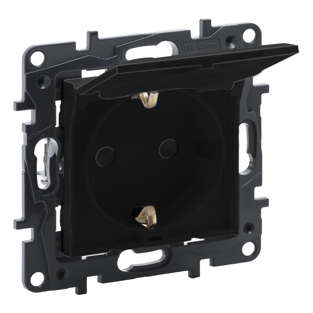 LEGRAND 768618Legrand Prizler - Kapaklı topraklı priz - SiyahLegrand Prizler - Kapaklı topraklı priz - Siyah{ubercoelektromarket}