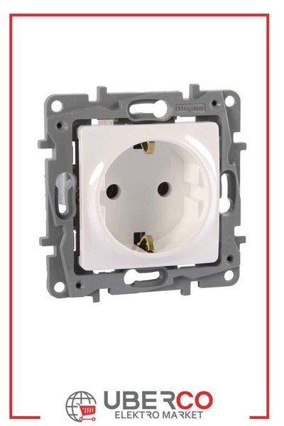 LEGRAND 767114Legrand Salbei serisi beyaz  Topraklı priz 230V 16ALegrand Prizler - Topraklı priz - Beyaz{ubercoelektromarket}