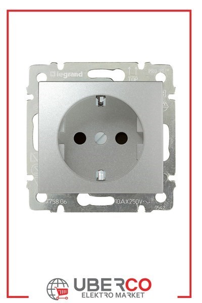 LEGRAND 770120Legrand Valena topraklı priz 10/16 A - 250V AC AlüminyumLegrand Prizler - Topraklı priz{ubercoelektromarket}
