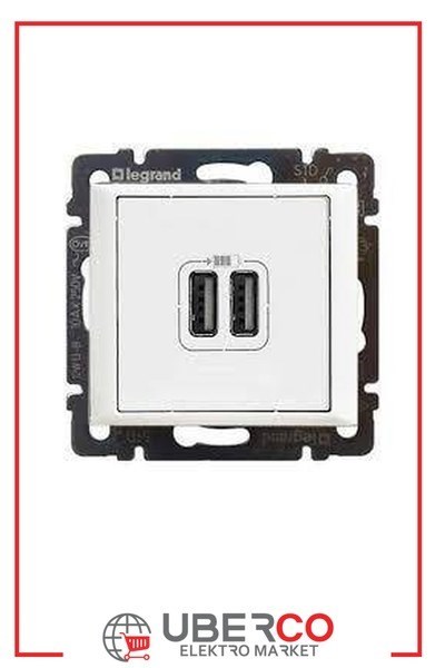 LEGRAND 770470Legrand Valena USB beyaz şarj prizi 2 çıkışlı 1500mA Direkt 220V AC giriş USB çıkışLegrand Prizler - USB şarj prizi - 2 çıkış - Beyaz{ubercoelektromarket}
