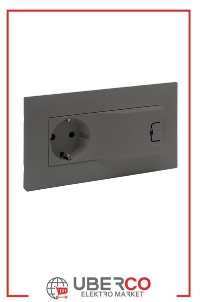 LEGRAND 768895Legrand Raventi TOPRAKLI PRIZ+USB TITANYUMLegrand Raventi TOPRAKLI PRIZ+USB TITANYUM{ubercoelektromarket}