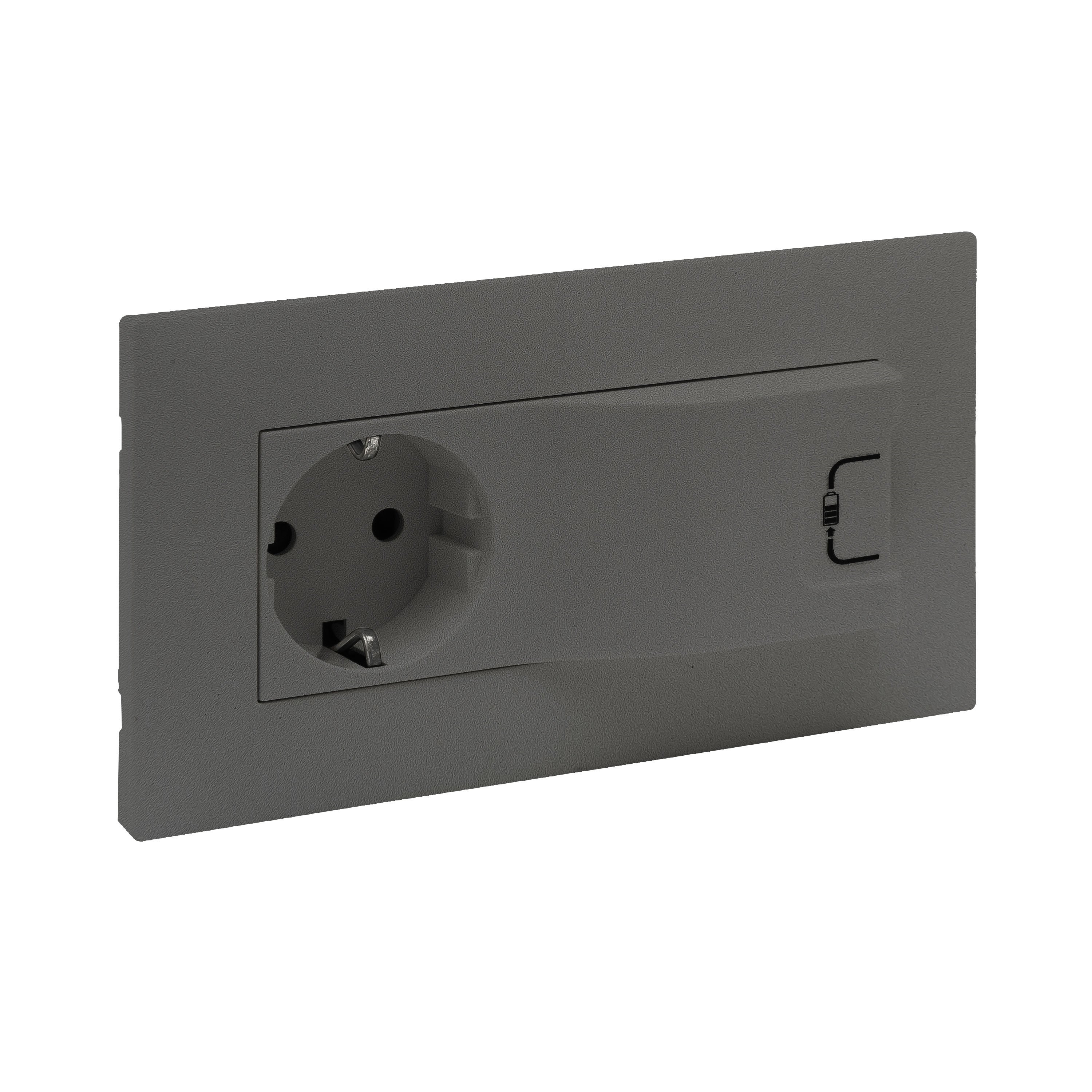 LEGRAND 768895Legrand Raventi TOPRAKLI PRIZ+USB TITANYUMLegrand Raventi TOPRAKLI PRIZ+USB TITANYUM{ubercoelektromarket}