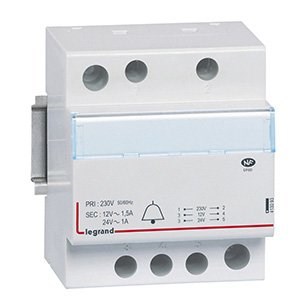 LEGRAND 413093Legrand Raya montaj Etiketli zil trafosu 230/24V-12V AC 2modül Güç 24-18VALegrand Raya montaj Etiketli zil trafosu 230-24V-12V AC{ubercoelektromarket}
