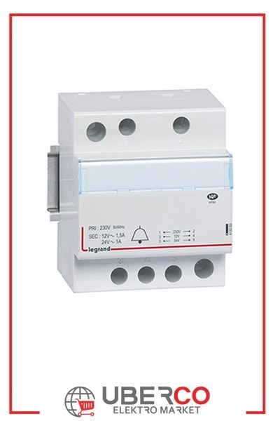 LEGRAND 413093Legrand Raya montaj Etiketli zil trafosu 230/24V-12V AC 2modül Güç 24-18VALegrand Raya montaj Etiketli zil trafosu 230-24V-12V AC{ubercoelektromarket}